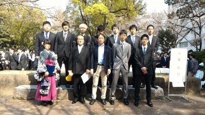 平成29年度卒業祝賀会の様子 電影会賞受賞者